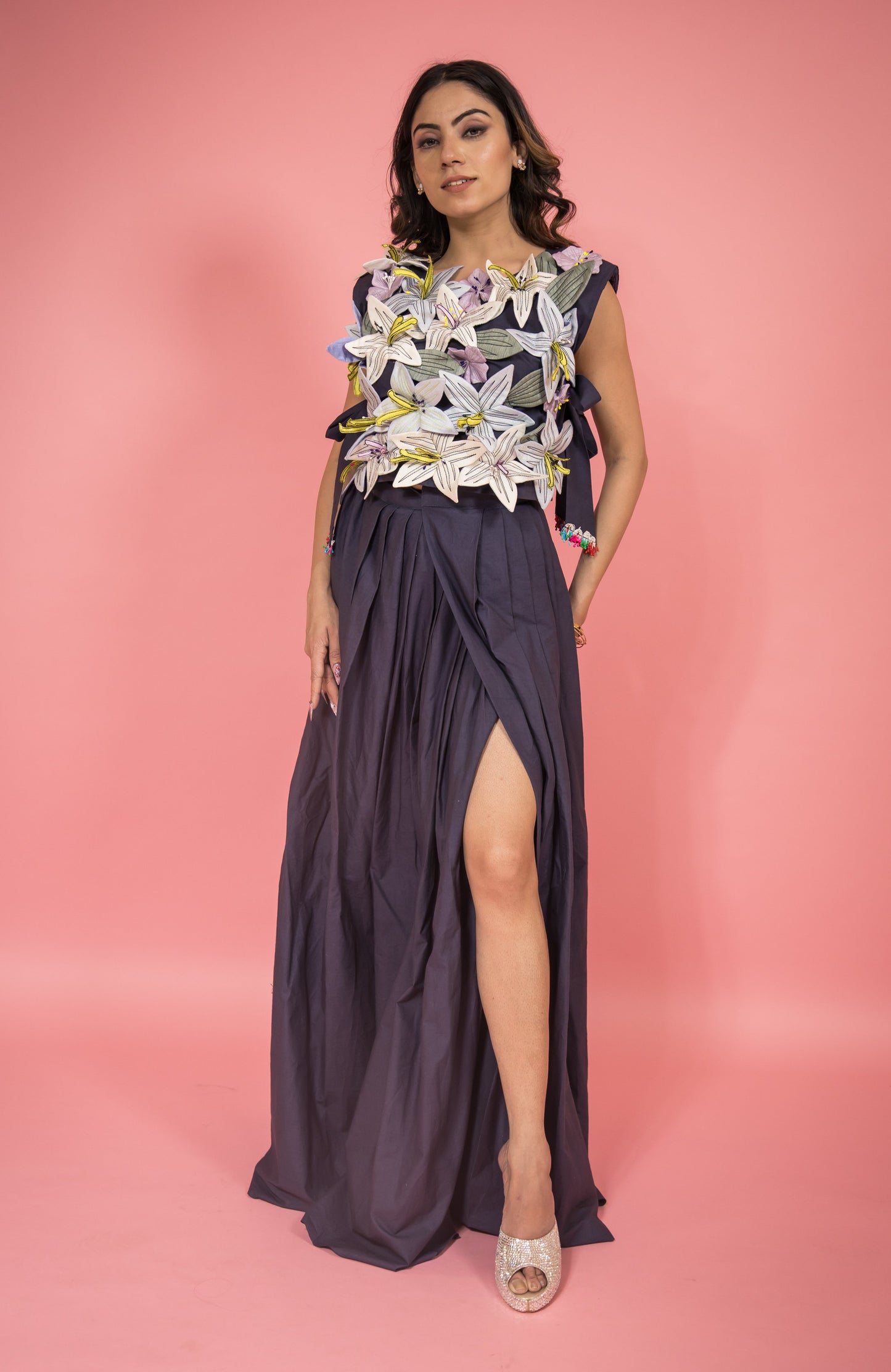 Gulnur 3D Floral Skirt Coord