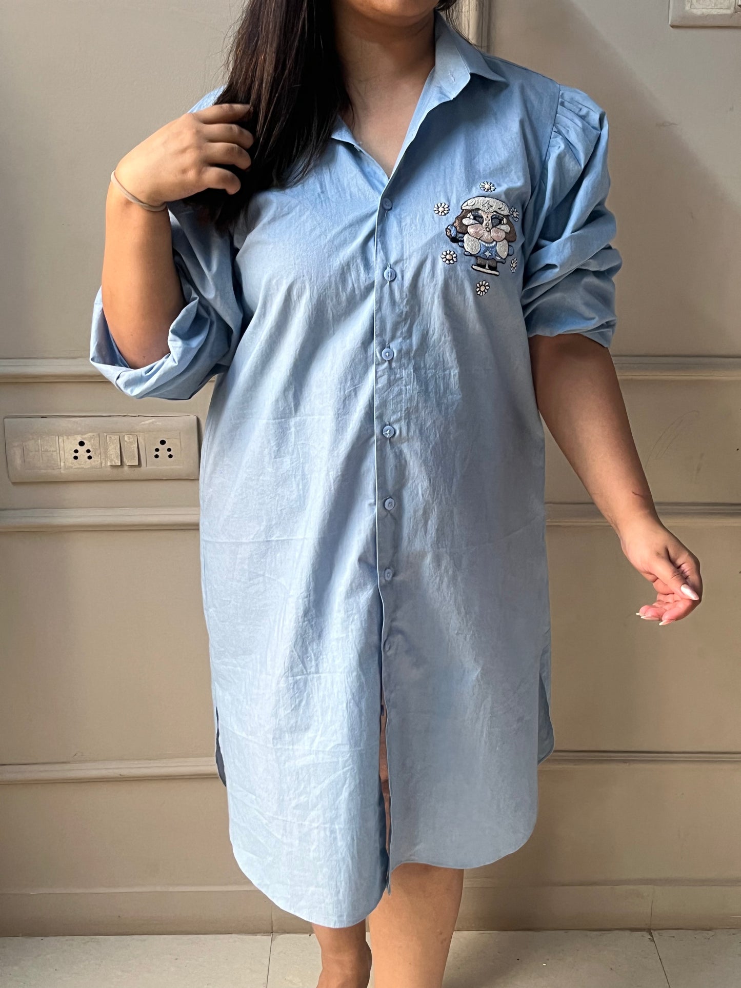 Blue Crybaby Shirt Dress