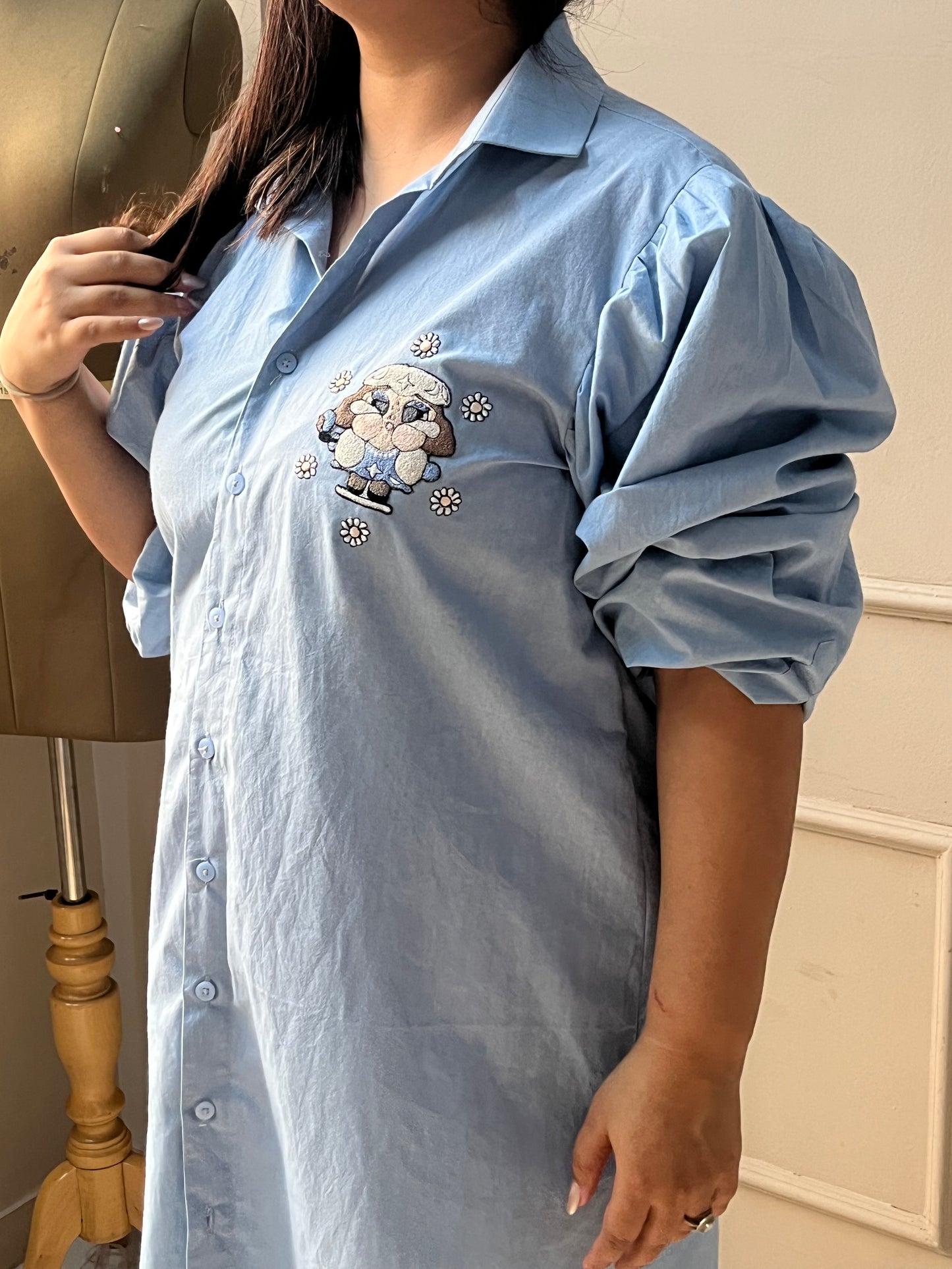 Blue Crybaby Shirt Dress