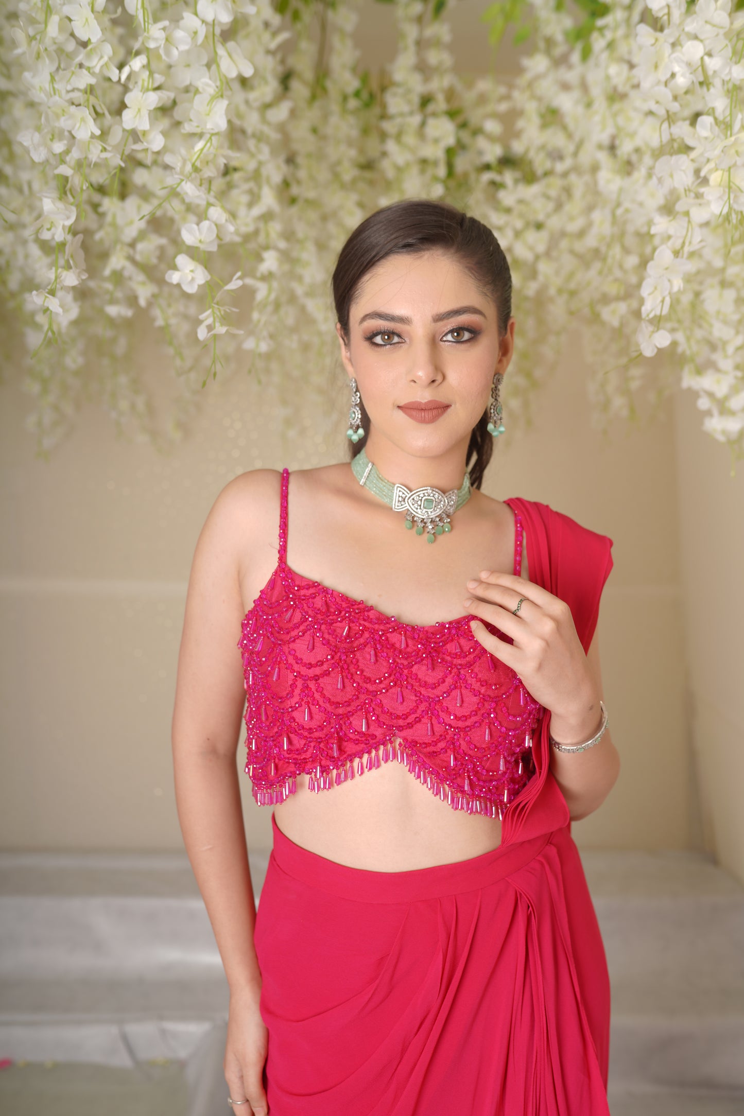 Alesha Scallop Drape Saree