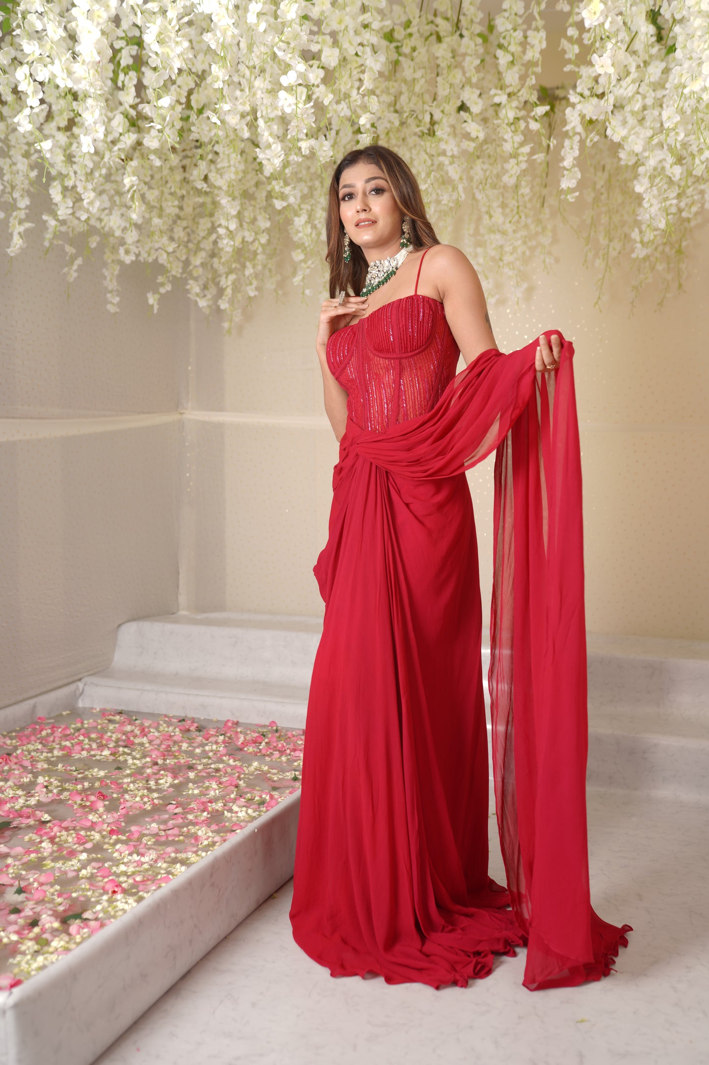 Rahi Corset with Drape Saree