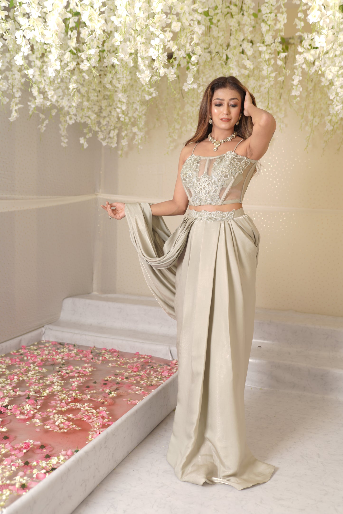 Aurelia Corset with Pleated Skirt