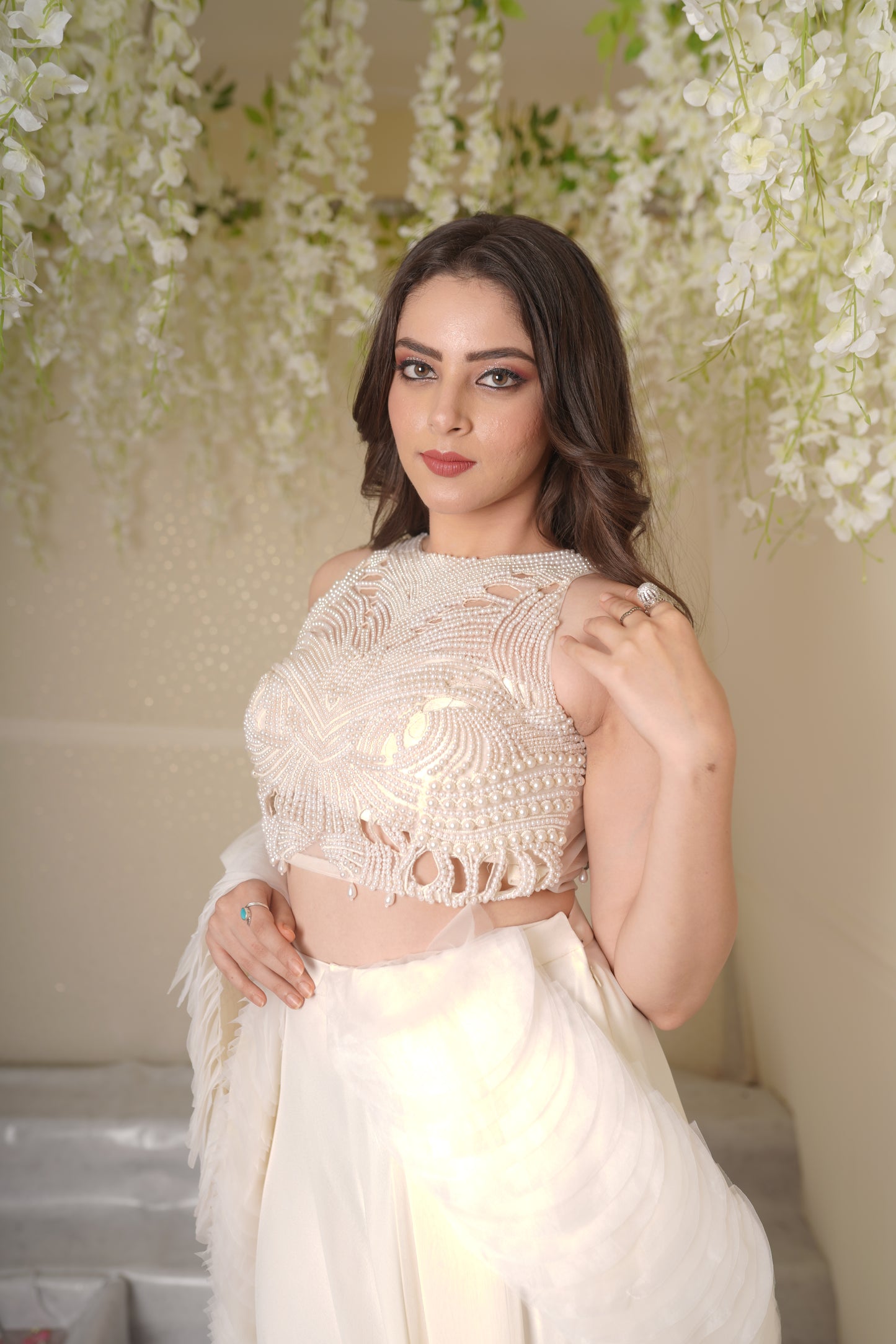 Alia Pearl Detachable Pallu Lehenga
