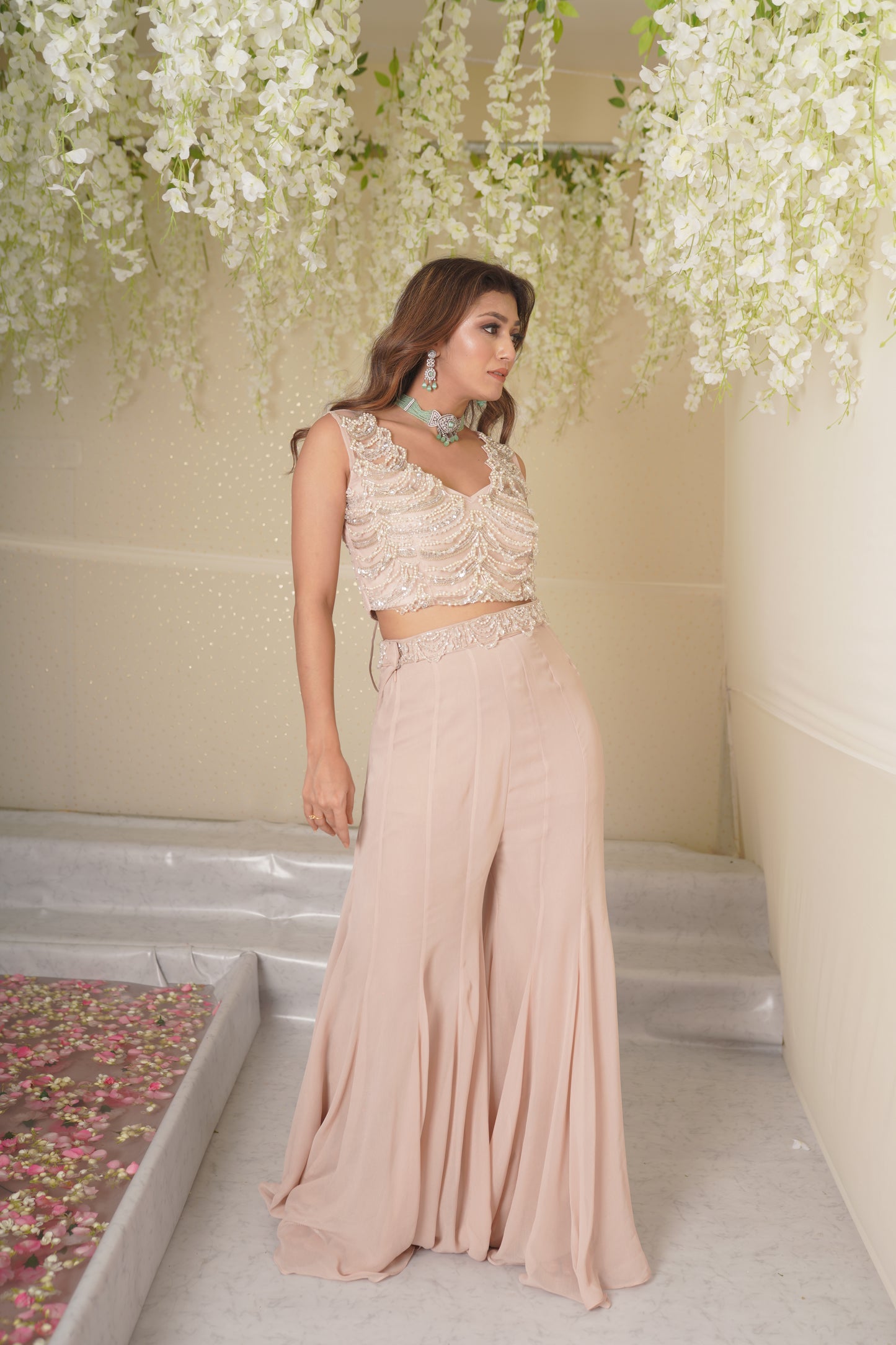 Nima Tassle Blouse with Palazzo
