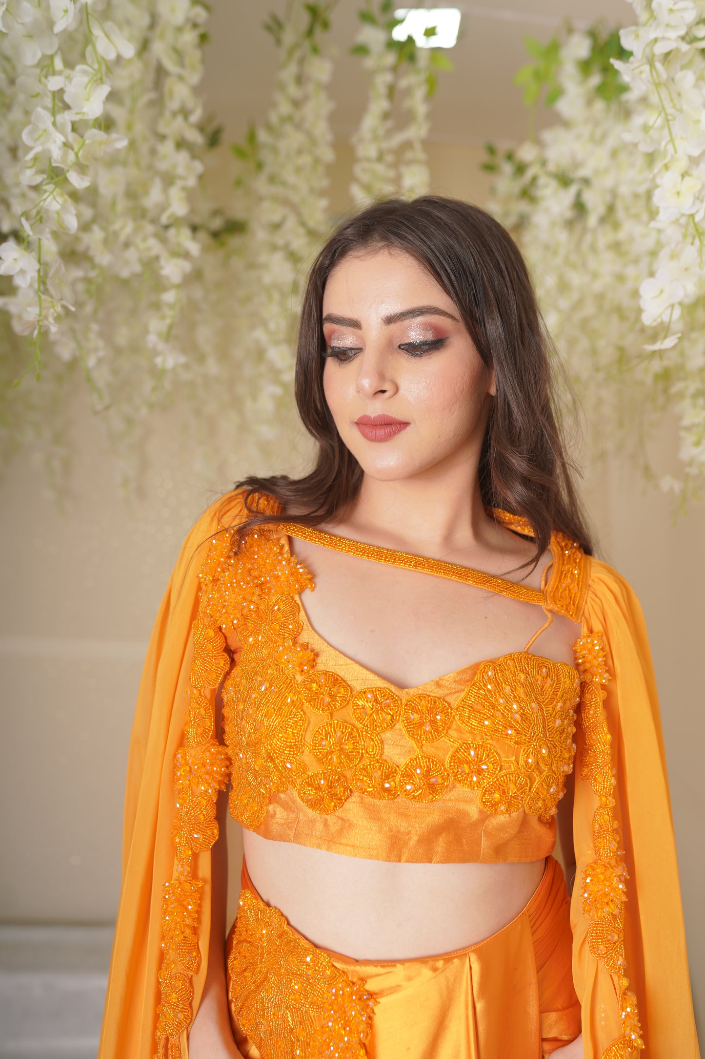 Amber One Shoulder Blouse with Cape