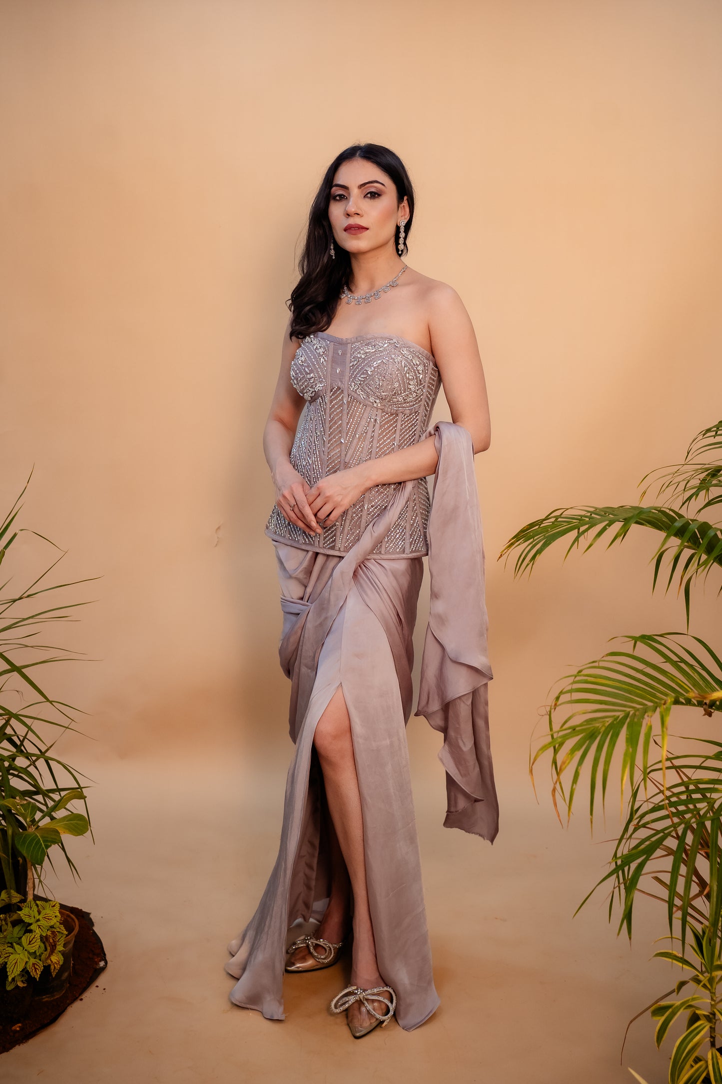 Diamanté Corset Saree
