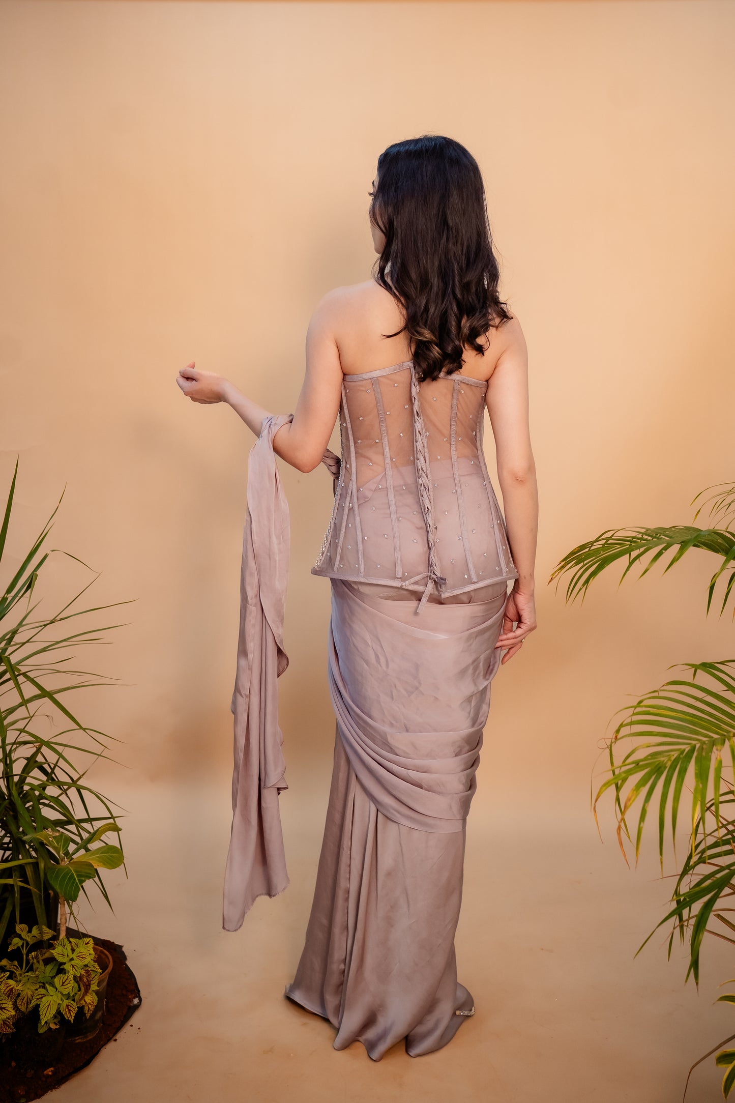 Diamanté Corset Saree