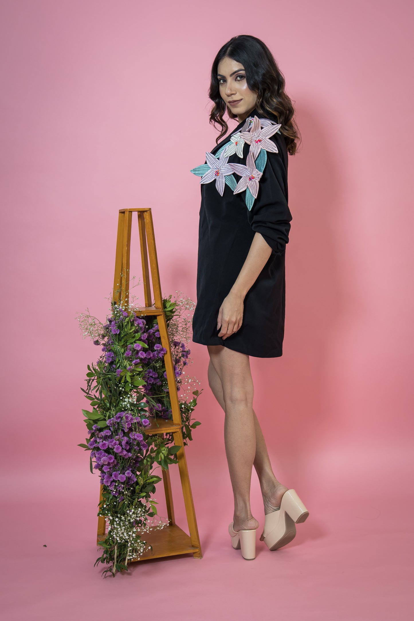 Gulbaz Blazer Dress- Black