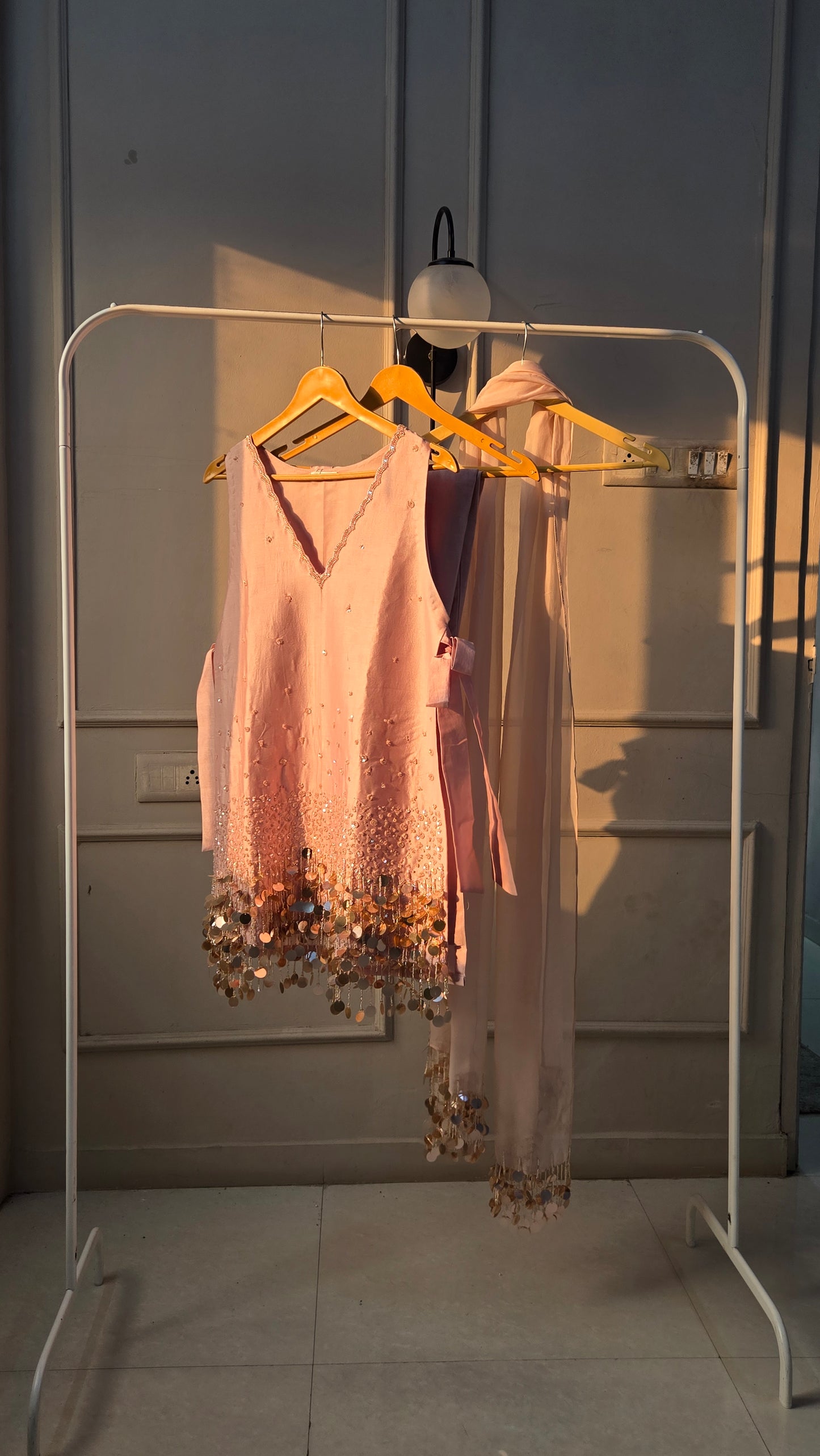 Rose Gold Tassel Kurta Set