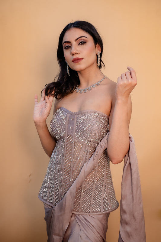Diamanté Corset Saree