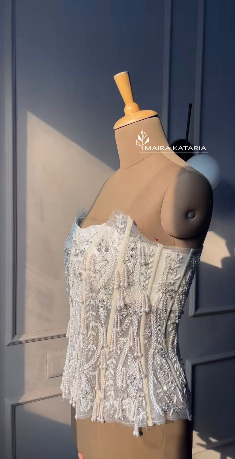 Ivory Pearl Tassel Corset Set